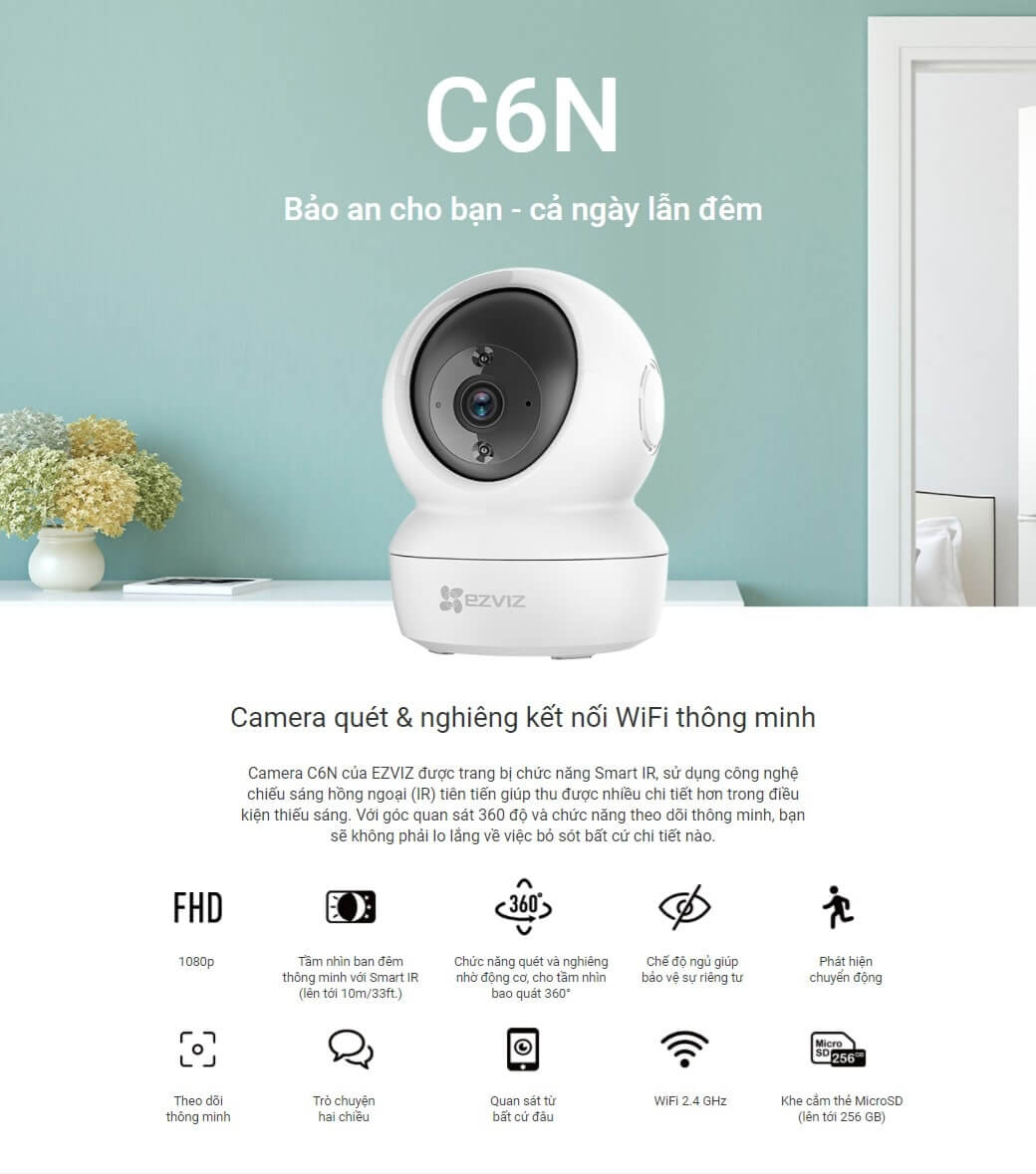 Camera Wifi Ezviz C6N (CS-CV246) 1080P 2M