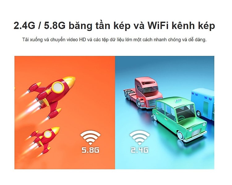 Android tv box EVPAD 6P Xem Truyền Hình Quốc Tế Chính Hãng 15 Android tv box EVPAD 6P Xem Truyền Hình Quốc Tế Chính Hãng WiFi băng tần kép 2.4GHz / 5.8GHz