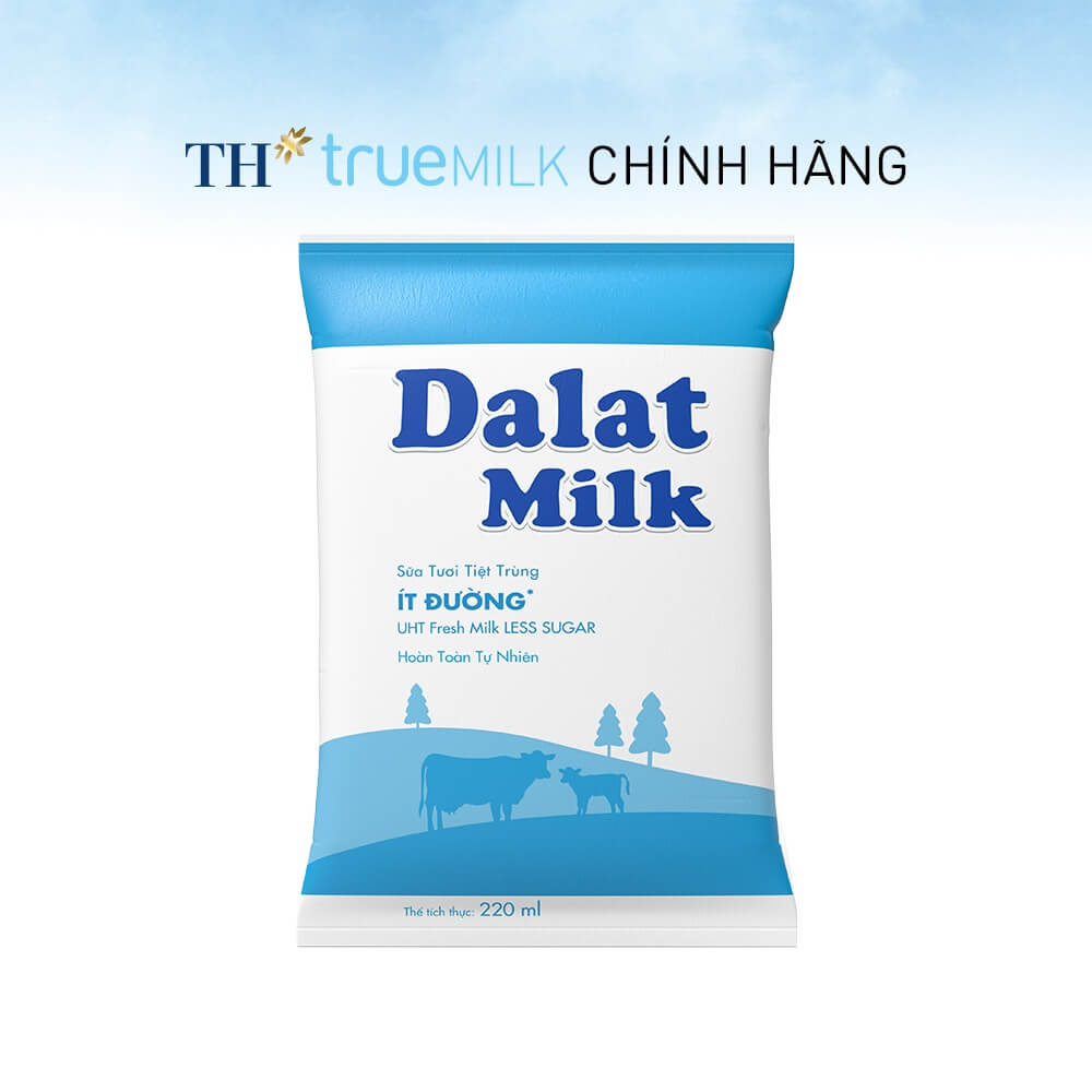 Thùng 48 bịch sữa tươi tiệt trùng ít đường Dalatmilk 220ml (220ml x 48) Thùng 48 bịch sữa tươi tiệt trùng ít đường Dalatmilk 220ml (220ml x 48)