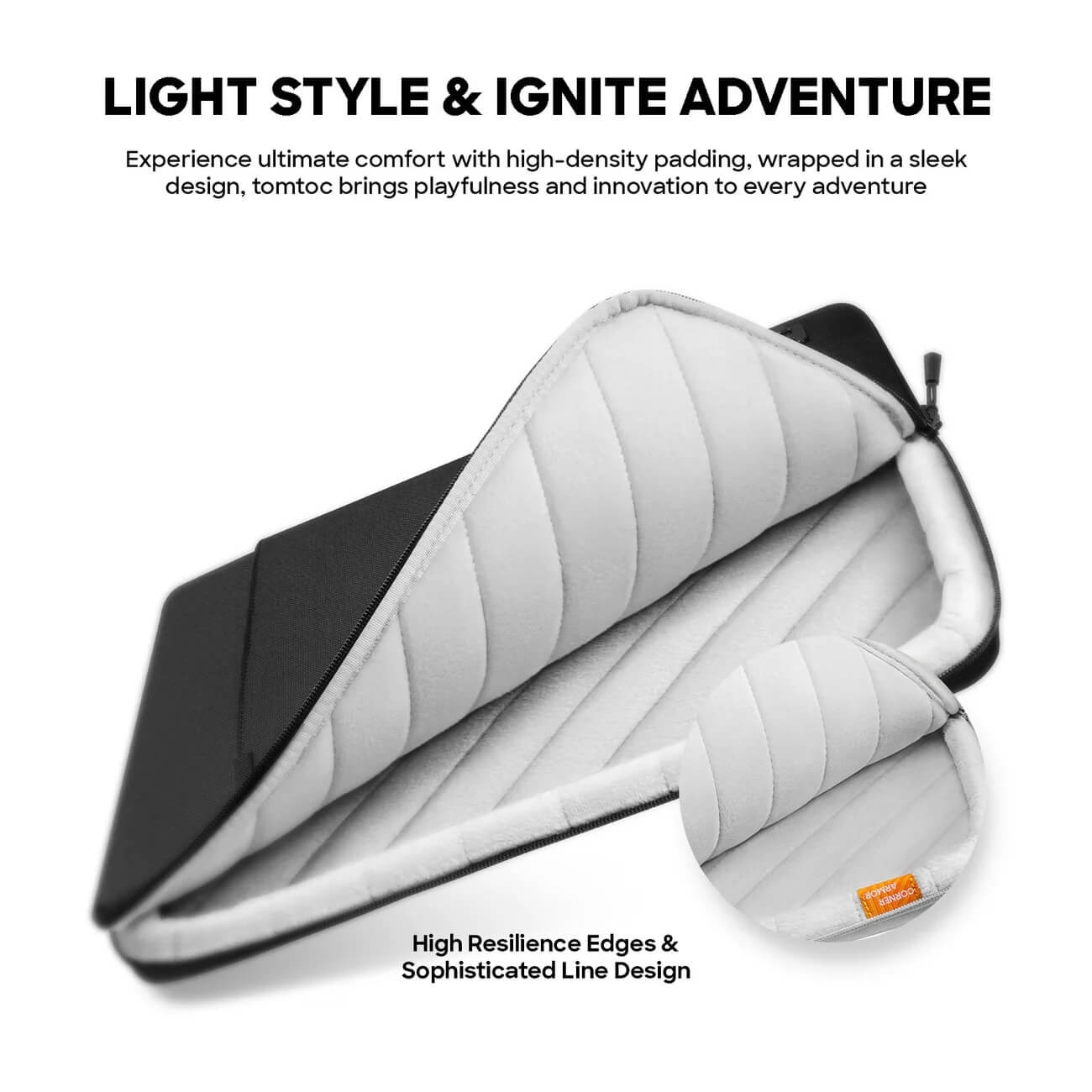 Túi chống sốc Tomtoc Premium Protective Macbook Air/Pro – A13 8 lớp đệm chống sốc và viền bảo vệ cạnh máy của Tomtoc Premium Protective Macbook Air Pro A13